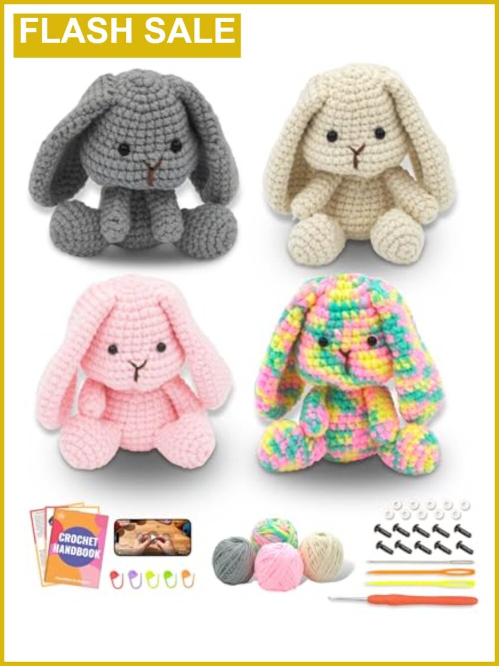 Crochet Starter Kit for Adult Beginners DIY Yarn Art Craft Set with Video